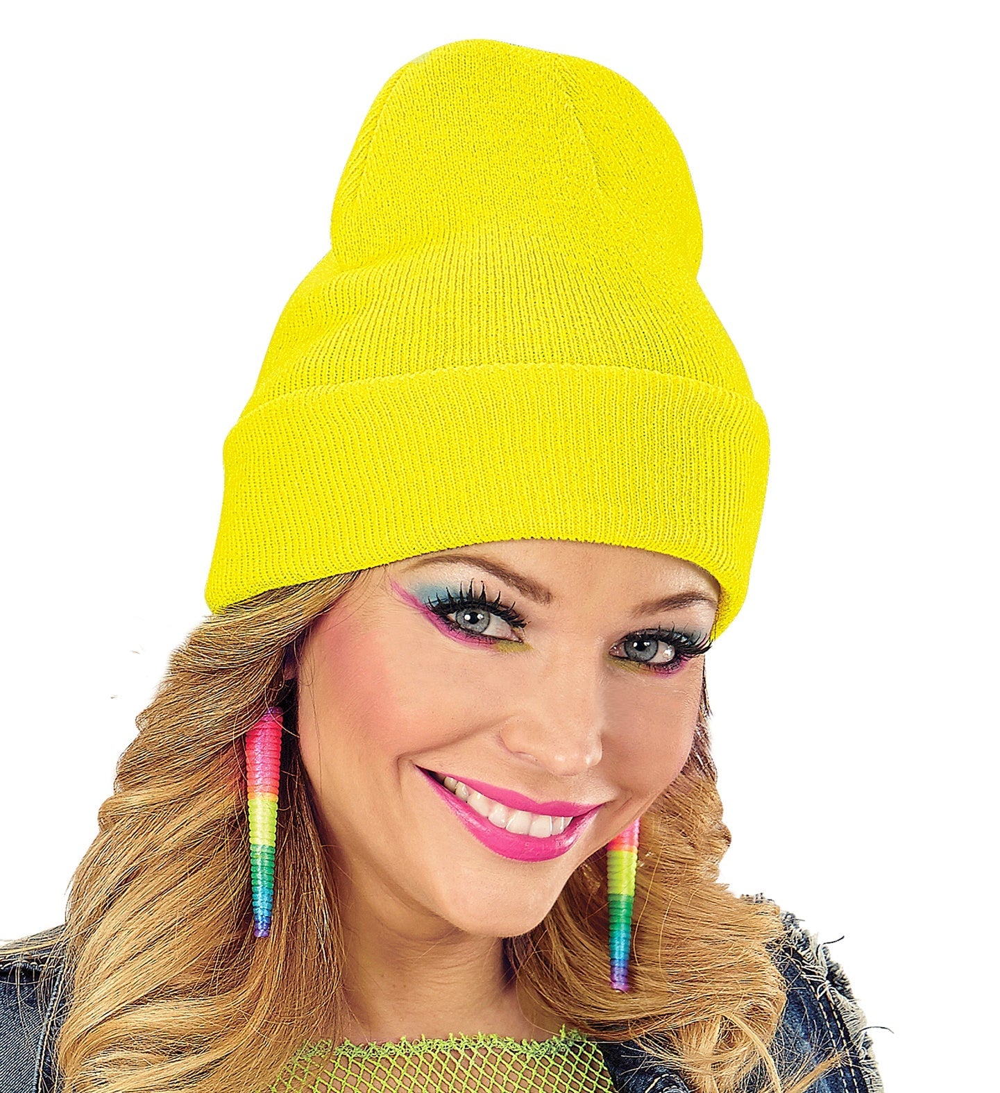 Wool Look Neon Yellow Beanie