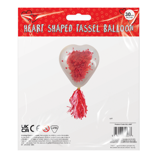 Heart Shaped Tassel Balloon - 30cm Romantic Valentine's Day Party Decoration Love Celebration