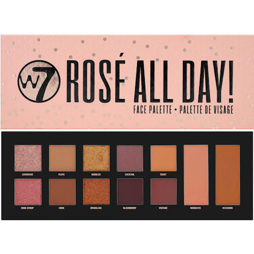 W7 Cosmetics Rose All Day! Eyeshadow Palette - 12 Colour Matte Shimmer Nude Colours Eyes