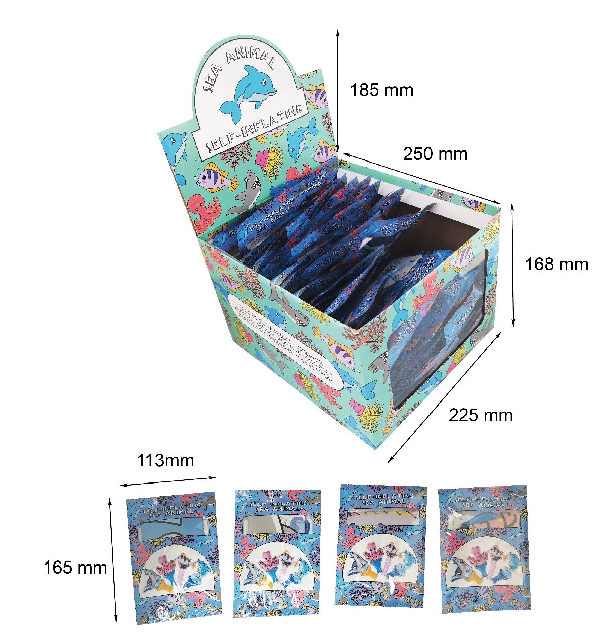 6 Sealife Self-Inflating Handheld Balloons