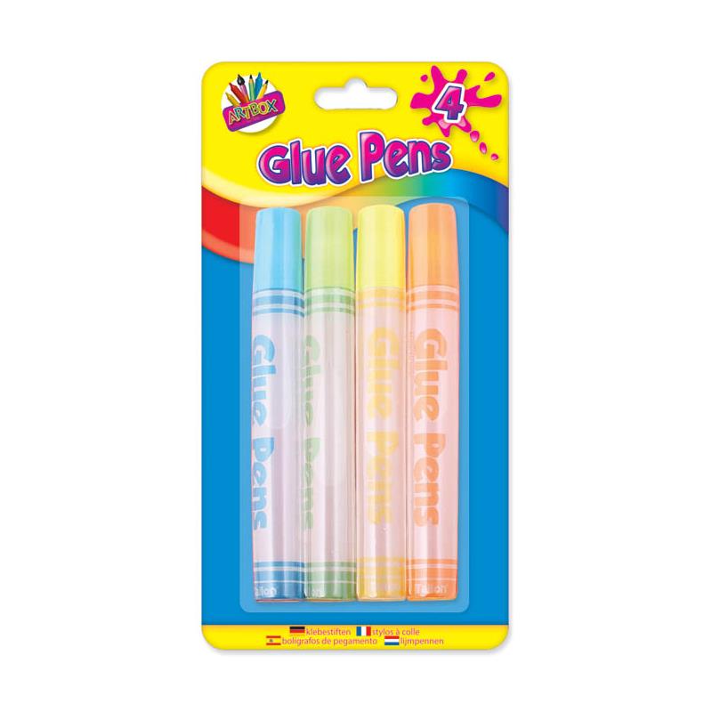 Water Based Glue Pens - 4 Pack Craft Supplies Precise Application Mess-Free Stationery