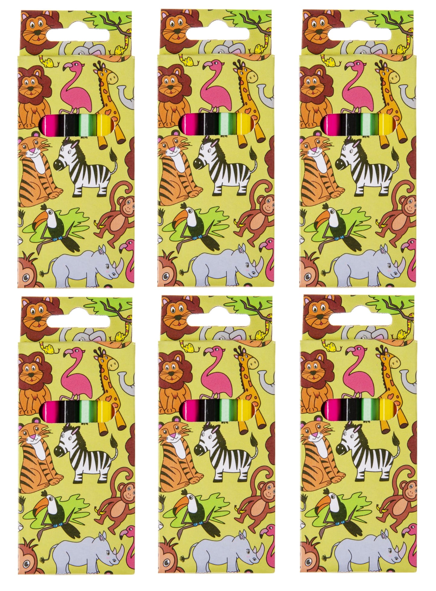 6 Wild Animal Halfsize Colouring Pencils