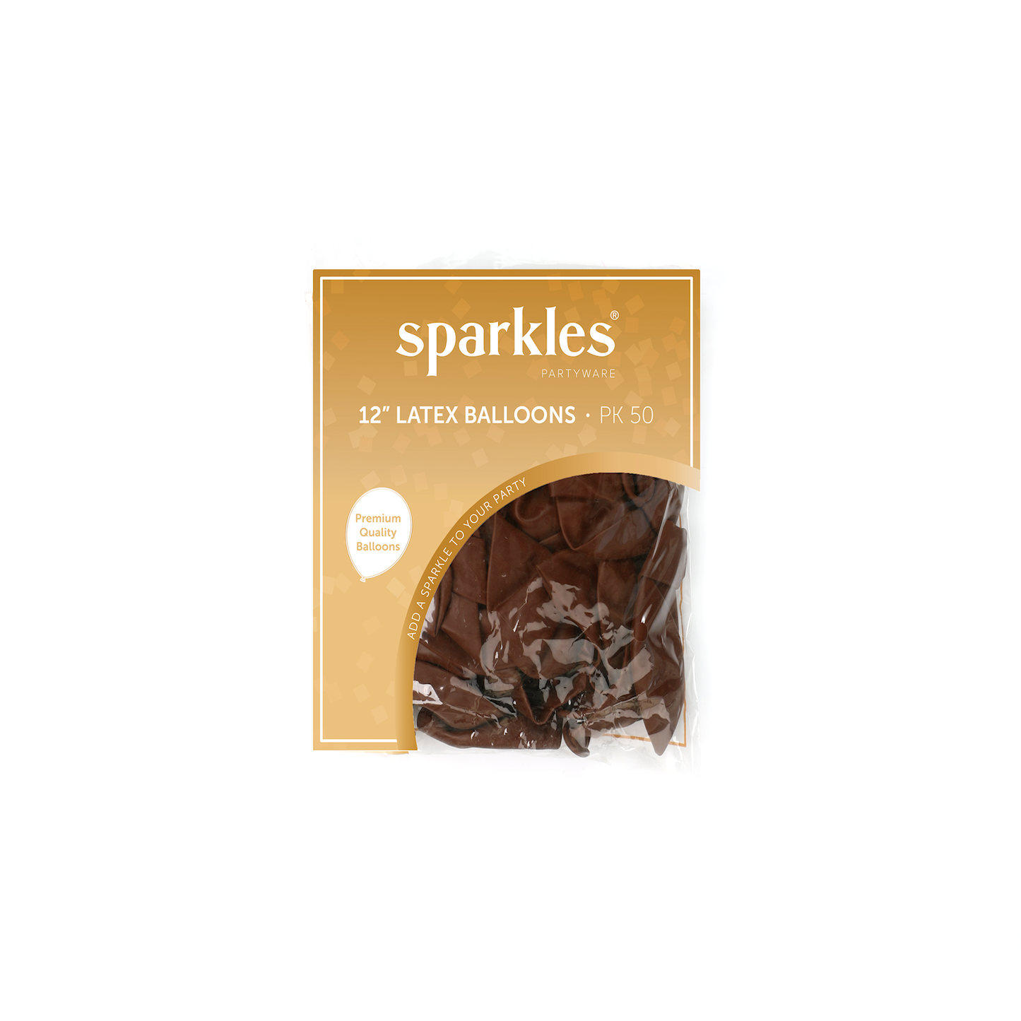 50 Pearlised Brown 12" Latex Balloons