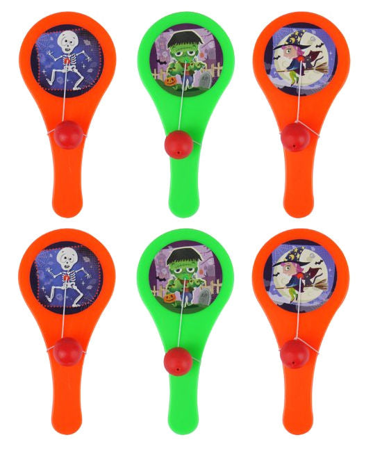 6 Halloween Plastic Paddle Bats