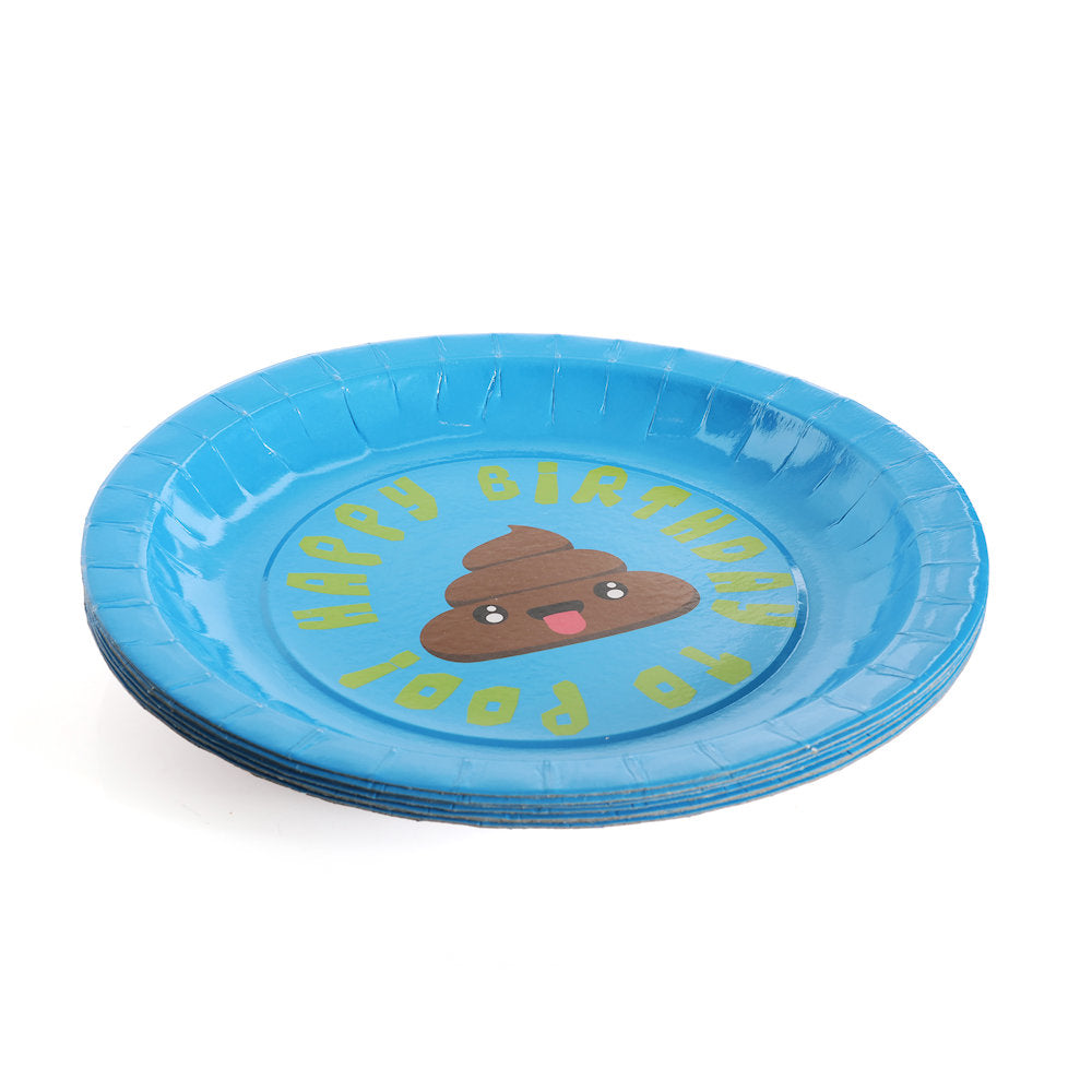 16 Emoji Poo Paper 9" Party Plates