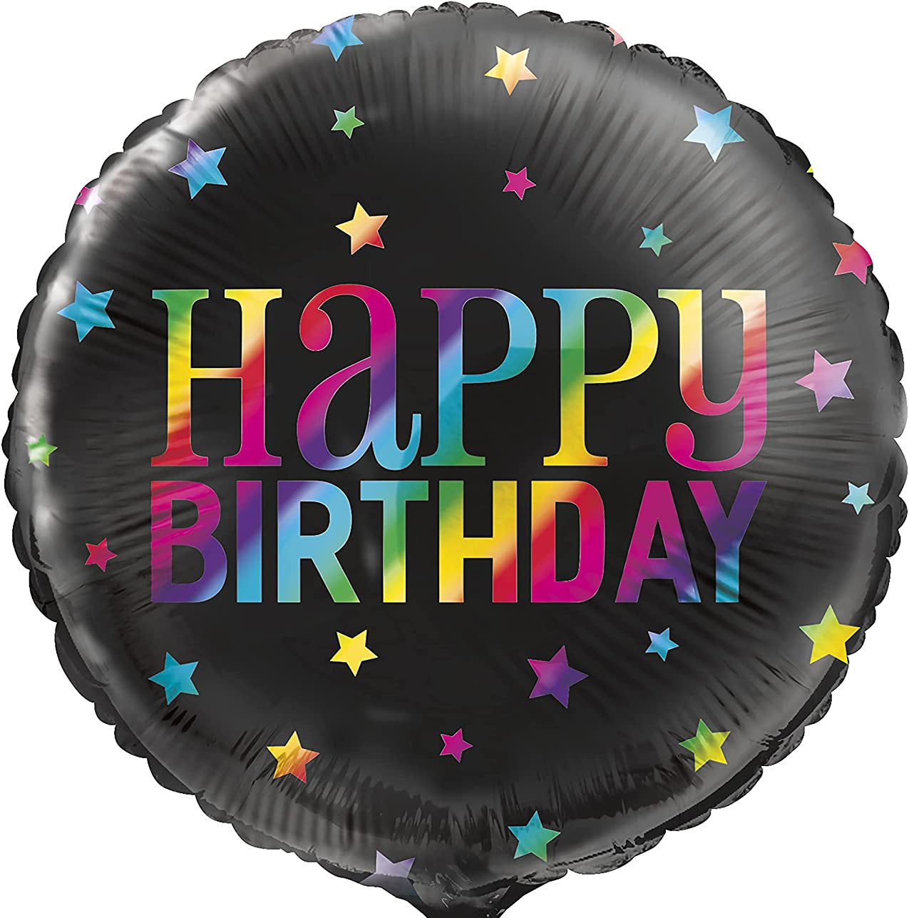 Happy Birthday Rainbow 18" Round Foil Balloon