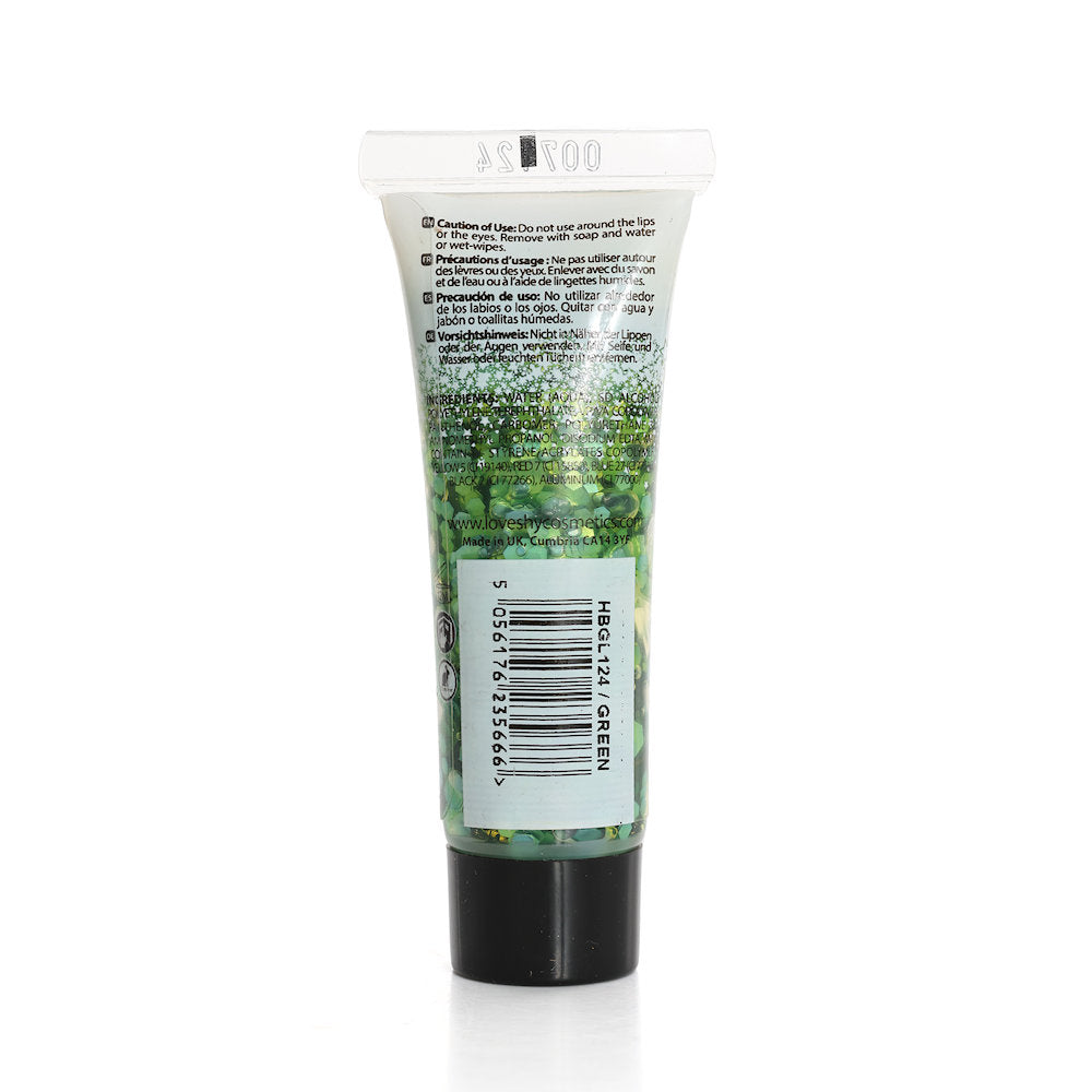 LoveShy Green Holographic Chunky Glitter Face & Body Gel