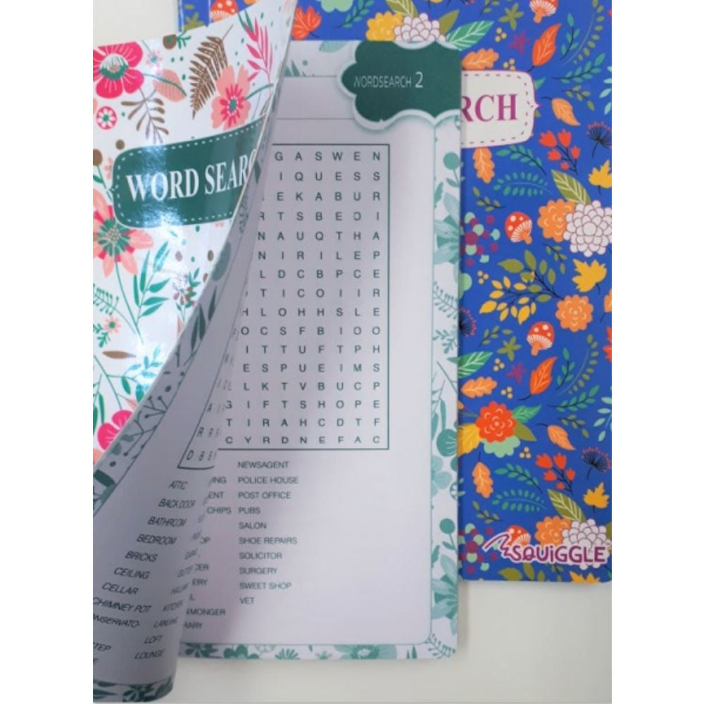 Pocket Sized Floral Word Search Book - Assorted Compact Design Challenging Puzzles Floral Themed Brain Teasers