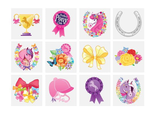 12 Pony Temporary Tattoos