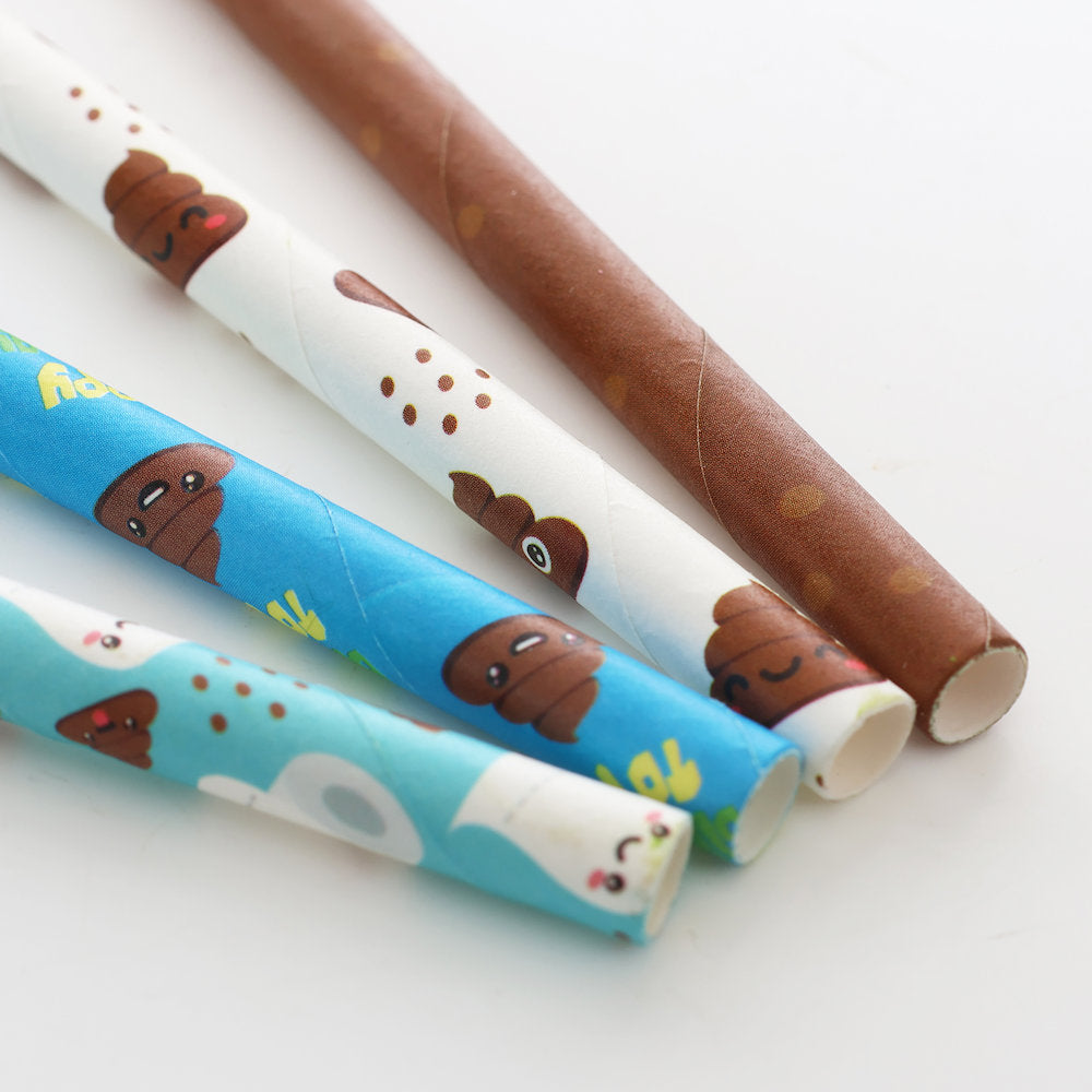 20 Emoji Poo Paper Straws