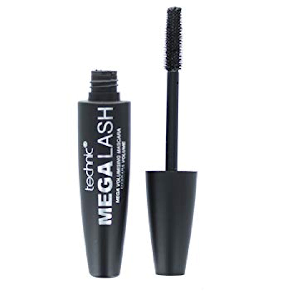 Technic Cosmetics Mega Lash Mascara Black - Volumising Lengthening Long-Lasting Smudge-Proof