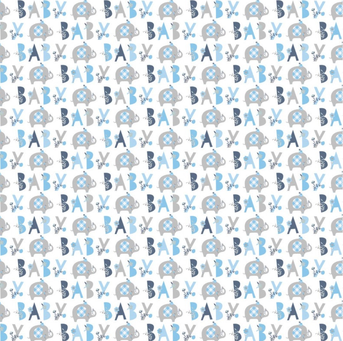 Blue Elephant Gift Wrap Roll 30" x 5ft