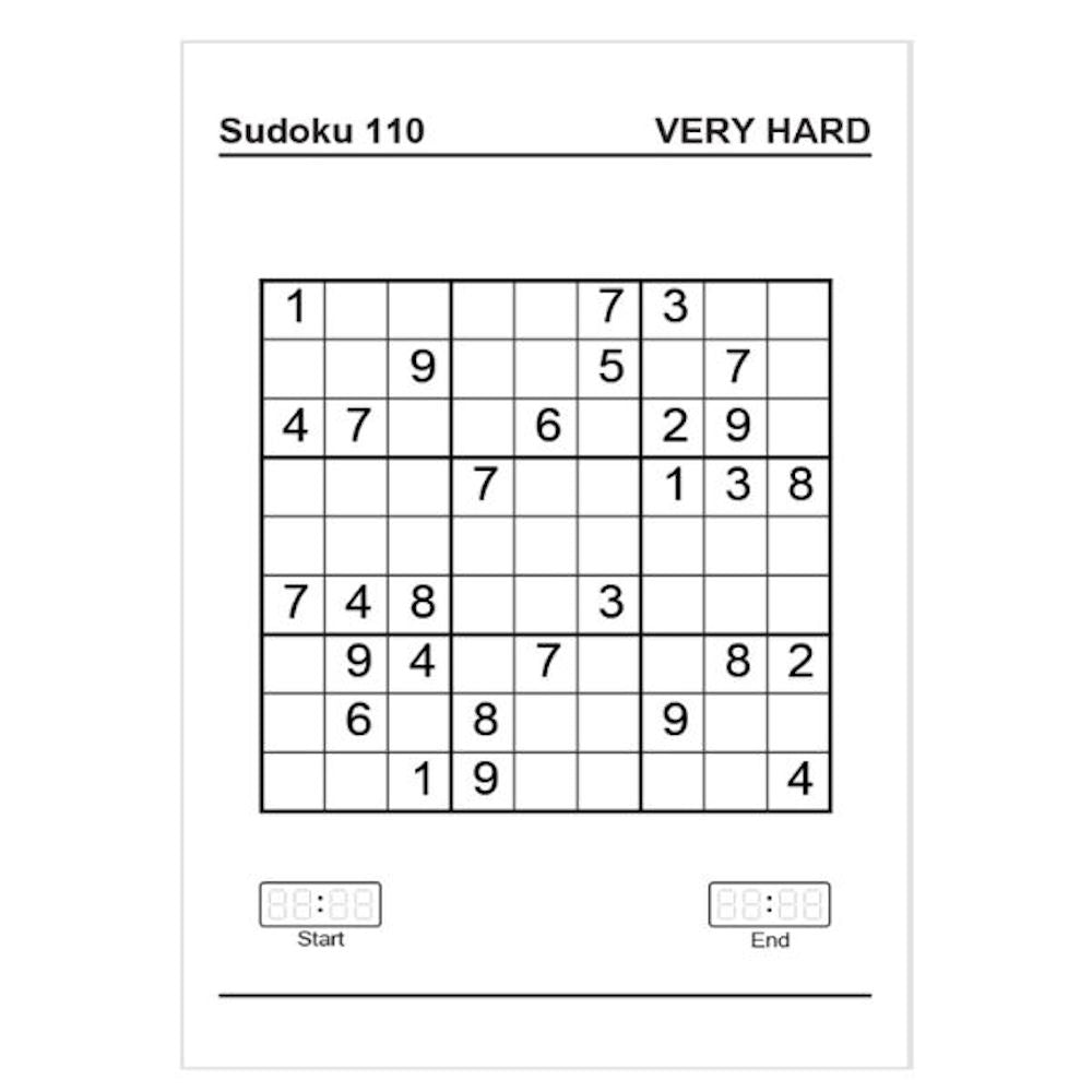 A4 Sudoku Puzzles - Assorted Challenging Puzzles Difficulty Levels High Quality Paper Relaxing Brain Teasers