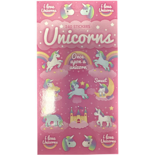 Unicorns Sticker Book - 240 Stickers Fun Designs Reward Stickers Kids Craft Activity