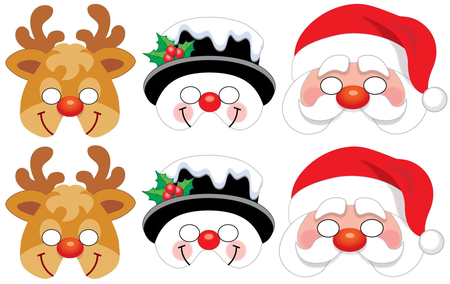 6 Foam Christmas Masks