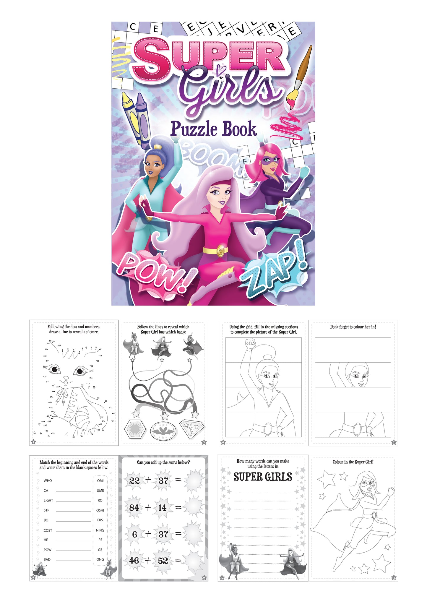 6 Super Girls Puzzle Books