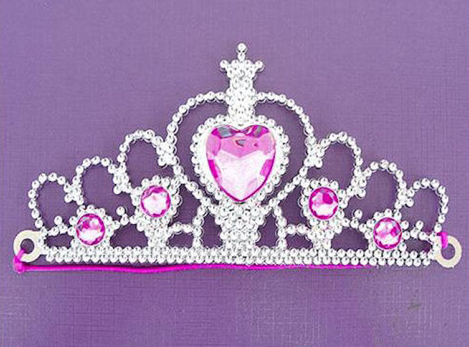 6 Silver Elastic Princess Tiaras