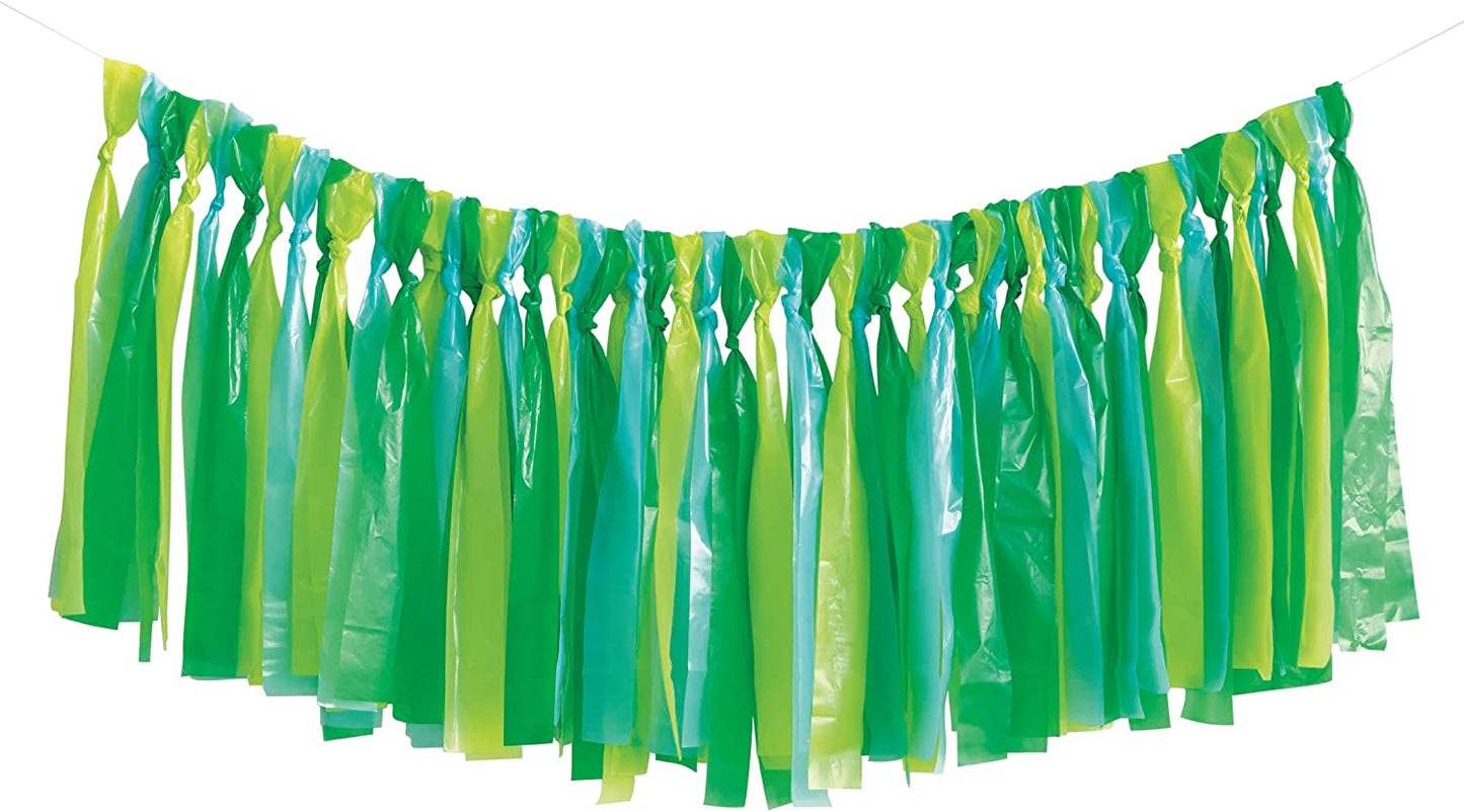 Blue & Green Plastic Fringe Photo Backdrop Kit