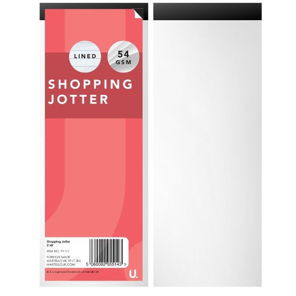 Shopping To Do List Lined Jotter Pack - 4 Pack Convenient Size Quick Notes Lined Pages Organised Shopping Multiple Lists