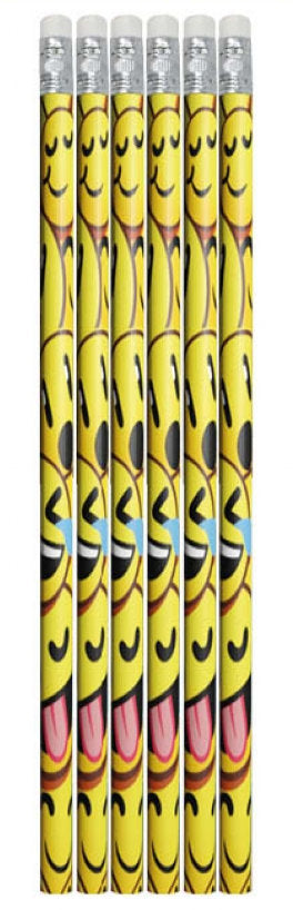 6 Happy Face Pencils