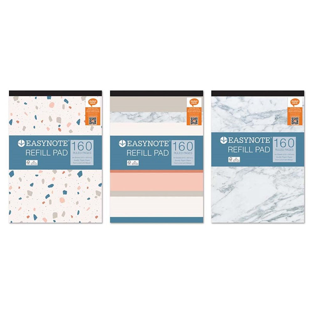 A4 Ruled Refill Pad - Assorted 160 Pages Lined Paper Office School Supplies Writing Notepad