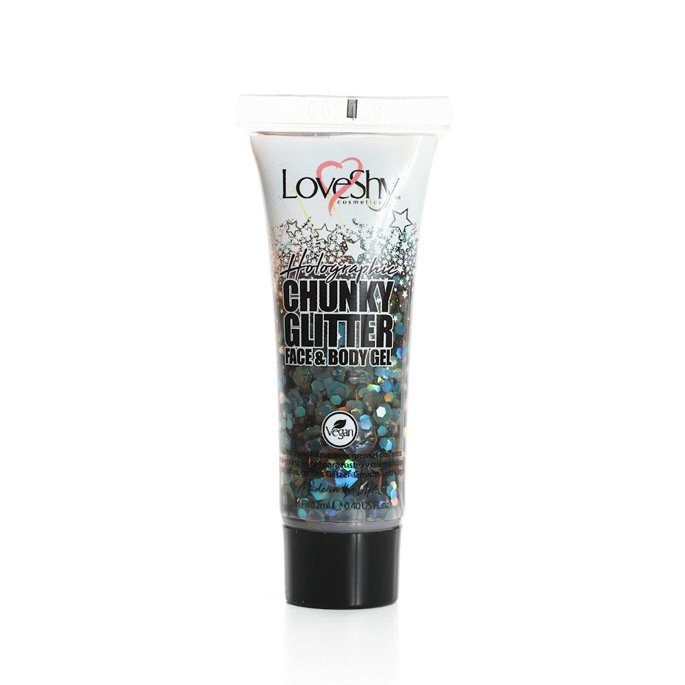 LoveShy Purple Holographic Chunky Glitter Face & Body Gel