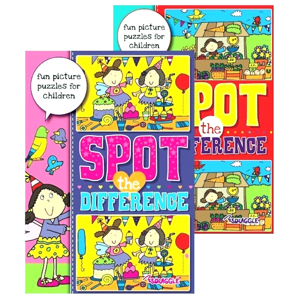 A4 Spot The Difference Activity Book - Assorted Challenging Puzzles Engaging Illustrations High Quality Paper