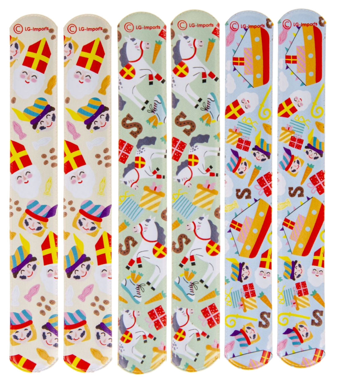 6 Sinterklass Slap Bracelets