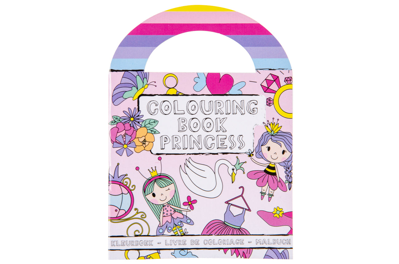 6 Princess Sticker & Colouring Books With Handles