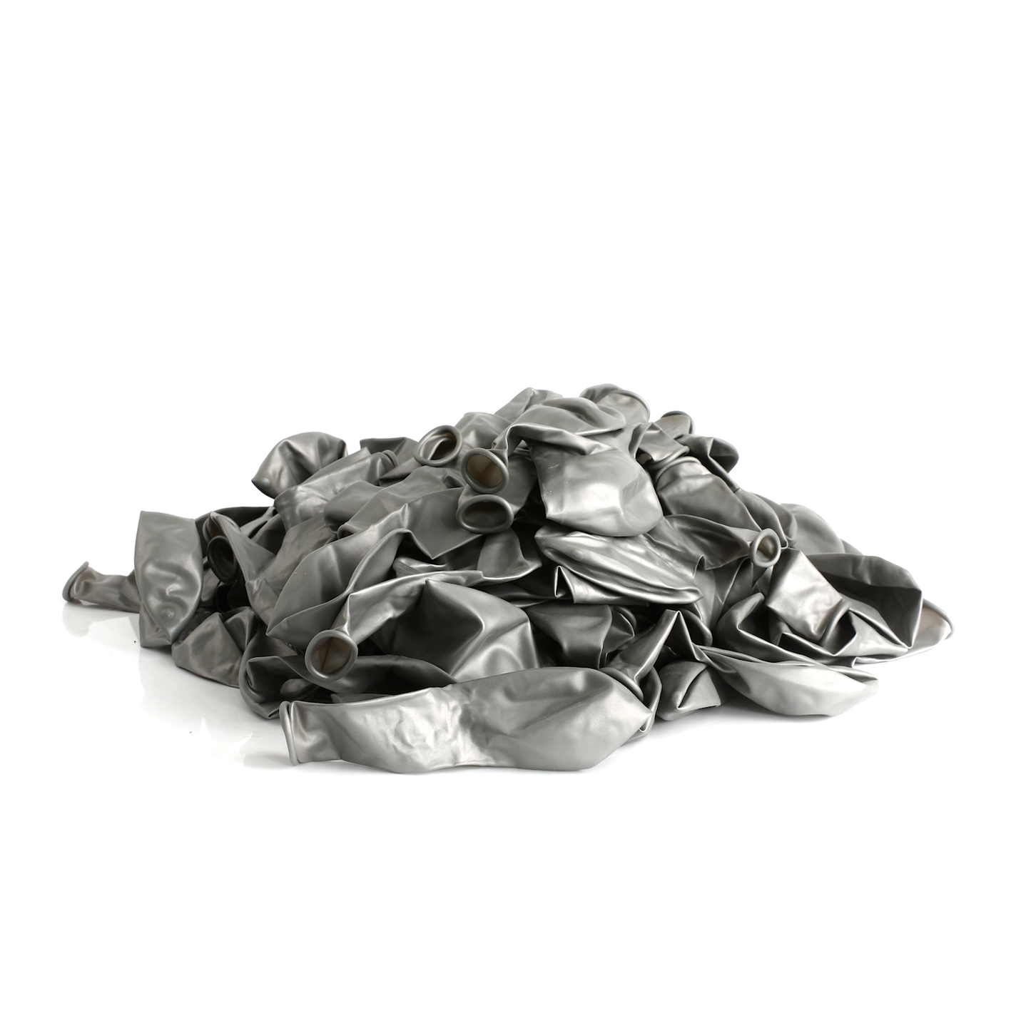 100 Pearlised Silver 7" Latex Balloons