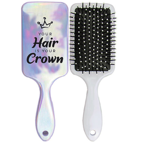Iridescent Paddle Hair Brush - Shiny Brush for Detangling and Styling Hair