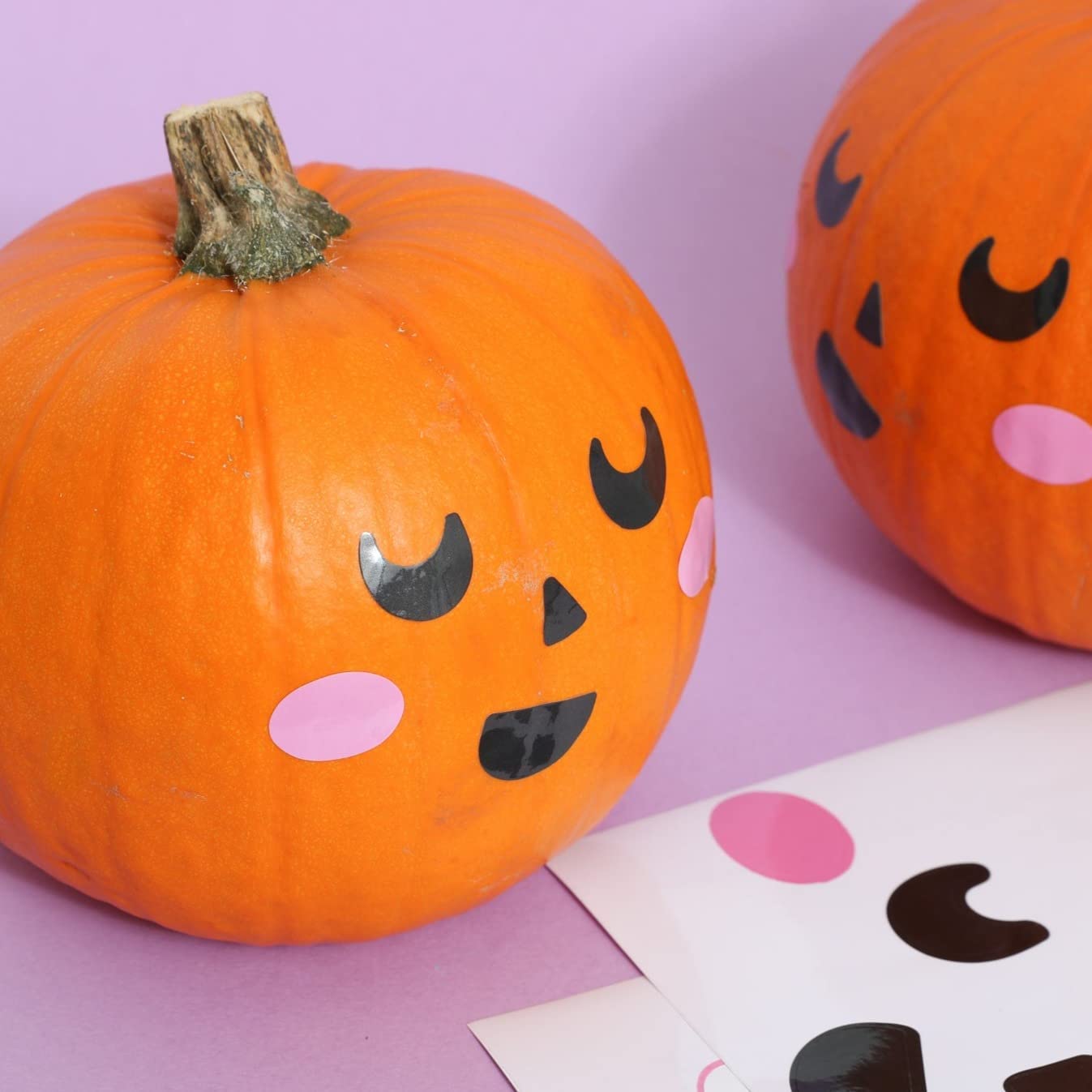 10 Pumpkin Vinyl Face Stickers