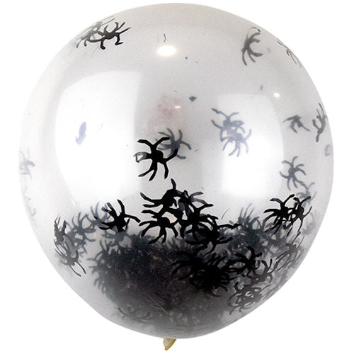 Spider Confetti Balloons - 5 Pack Halloween Party Decoration Spooky Festive Haunted House Ghost Witch Bat