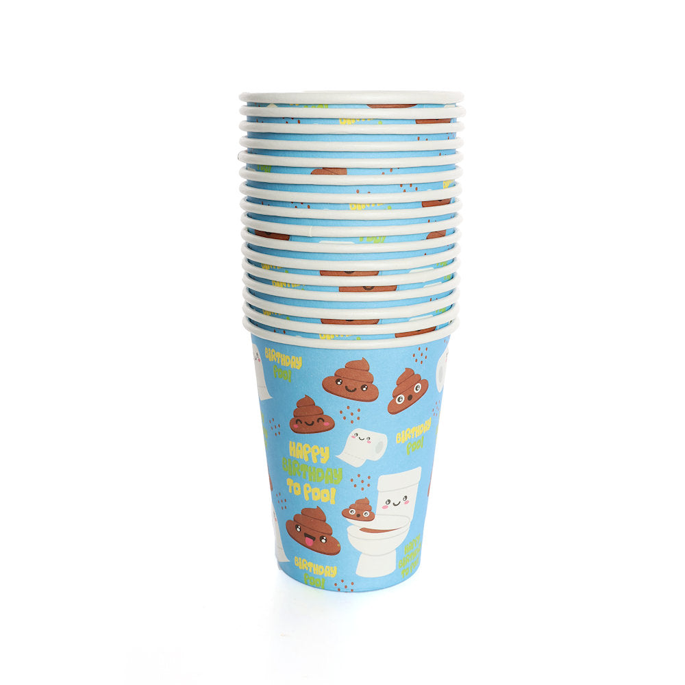 16 Emoji Poo Paper Party Cups