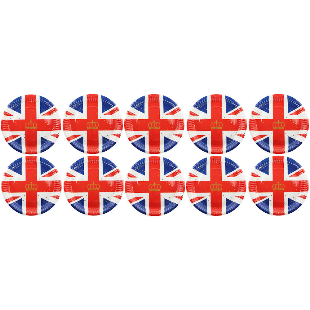 10 Union Jack Large 9" Paper Plates