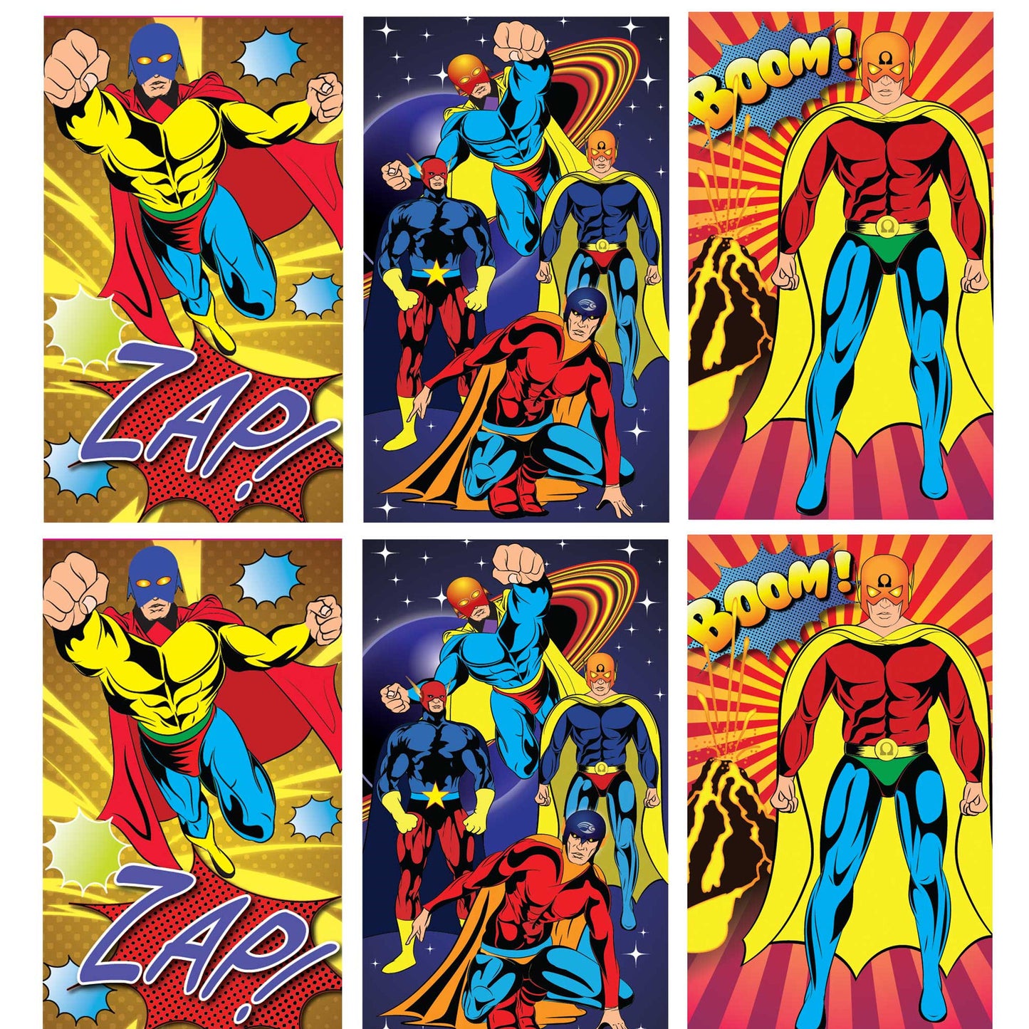 6 Mini Super Hero Flip Notebooks