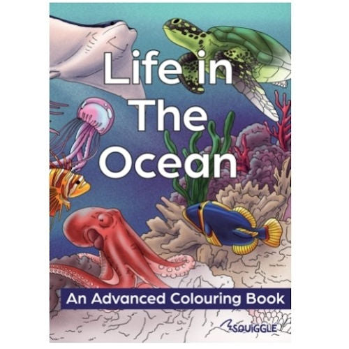 A4 Life in The Ocean Advanced Colouring Book - 22 Pages Ocean Life High Quality Relaxing Art Therapy