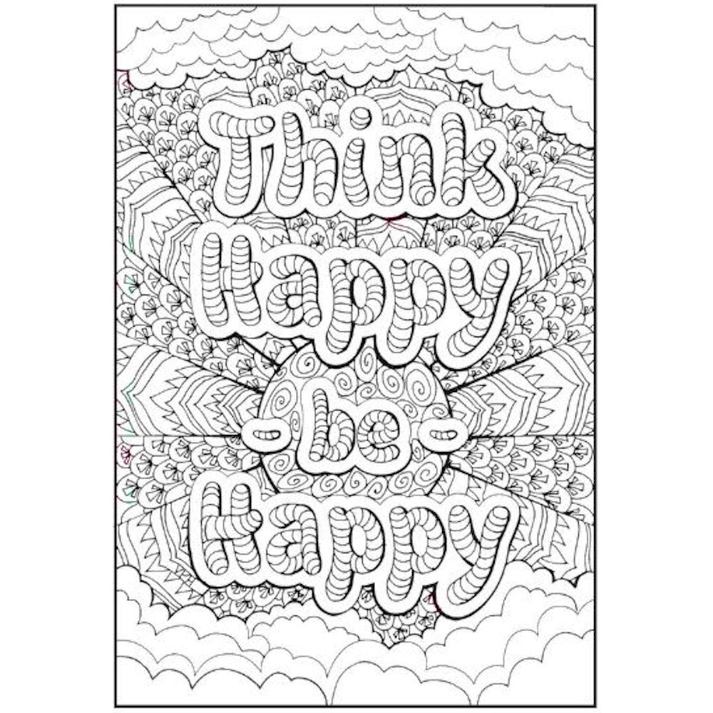 A4 Inspirational Quotes Colouring Book - Motivational Messages Relaxing Art Therapy High Quality