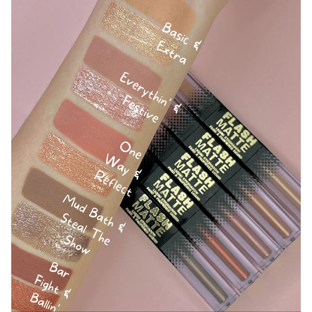 W7 Cosmetics Flash Matte Liquid Eyeshadow - Bar Fight & Ballin' Long Lasting Smooth Application Highly Pigmented Matte Finish