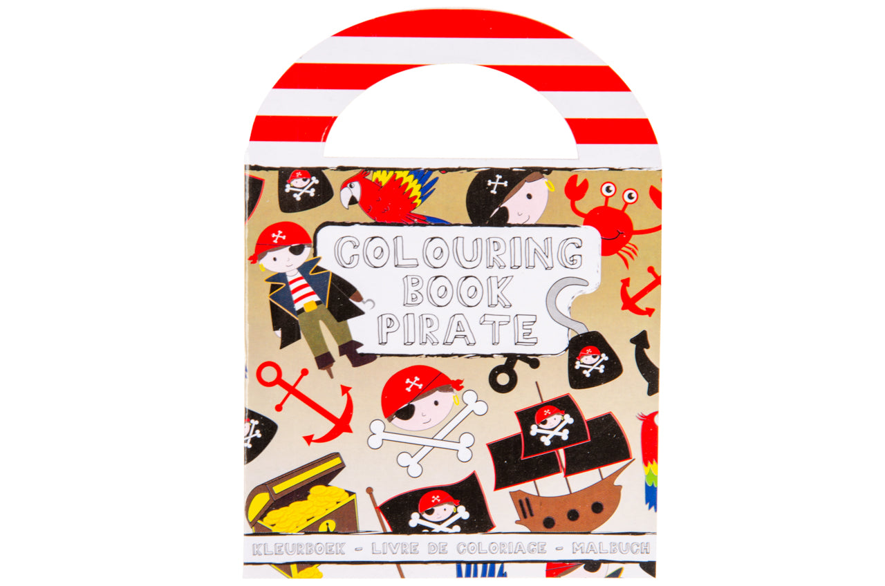 6 Pirate Sticker & Colouring Books With Handles