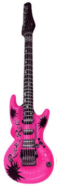 Inflatable Neon Pink Guitar