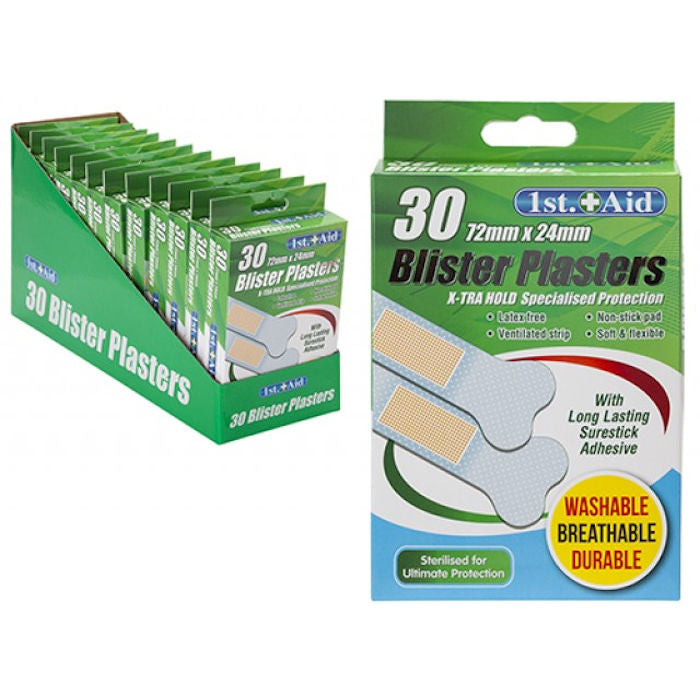 Blister Plasters - 30 Pack Adhesive Bandages Comfortable Protection Healing Skin Care