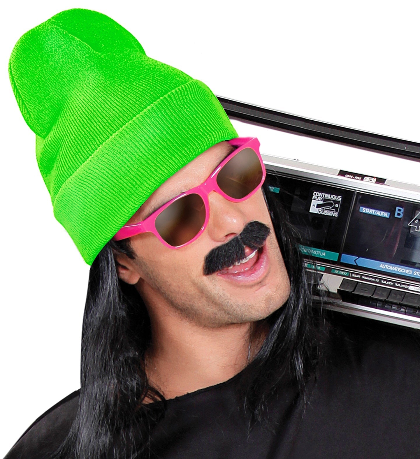 Wool Look Neon Green Beanie