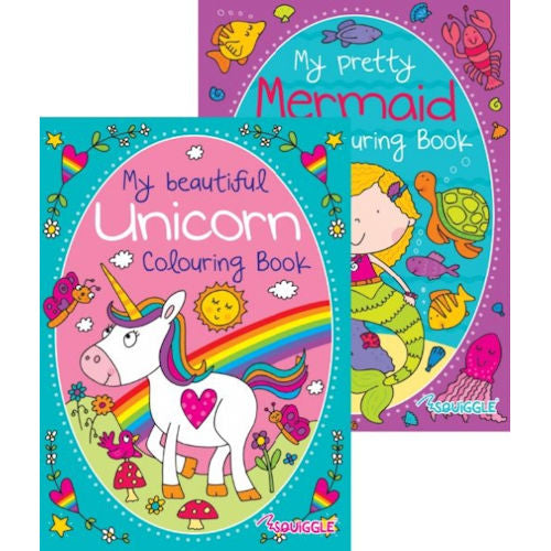 A4 Unicorn Mermaid Colouring Book - Assorted Children Enchanting High Quality