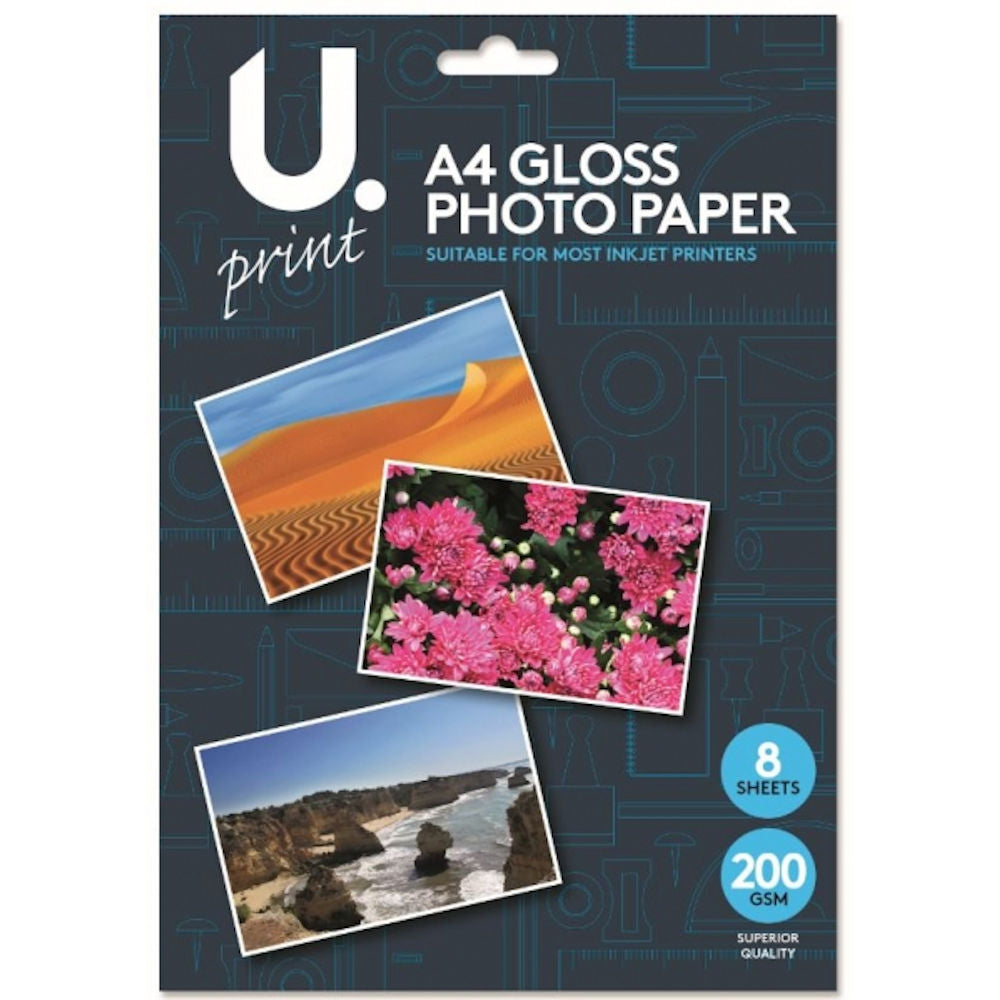 A4 Glossy Photo Paper - 8 Sheets High Quality Paper Printing Glossy Finish Photos Images