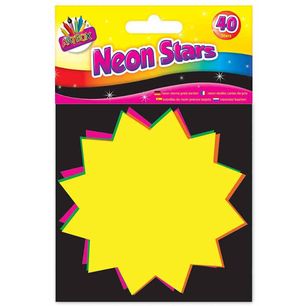 Fluorescent Flashes - 40 Pack 10cm x 10cm Neon Colourful Cardboard Flashcards