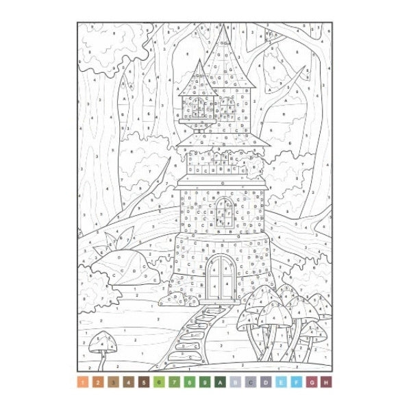 A4 Animals Nature Advanced Colour by Numbers Book - Assorted Animals Nature Scenes Artistic Fun High Quality Paper Relaxing Art Therapy
