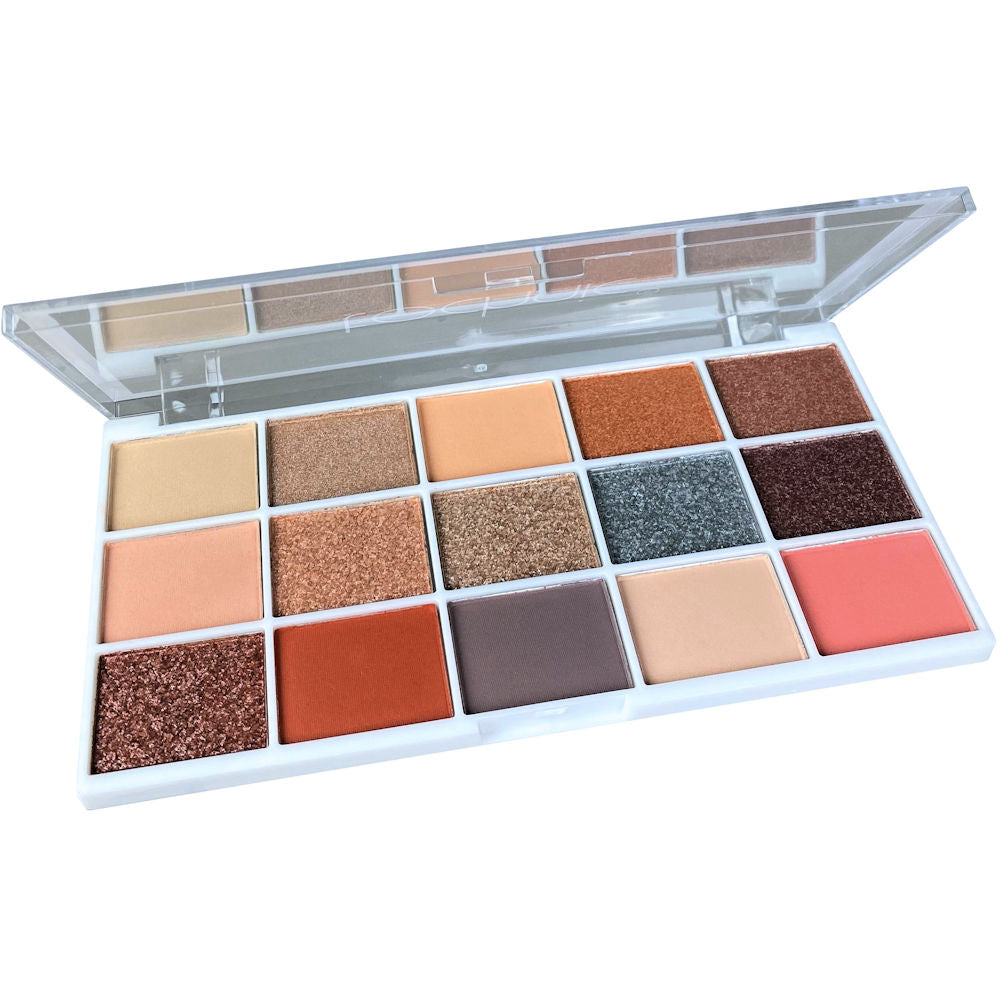 Technic Cosmetics 15 Colour Pressed Pigment Eyeshadow Palette Y2K - Makeup Beauty Glamour Vibrant Shades Palette