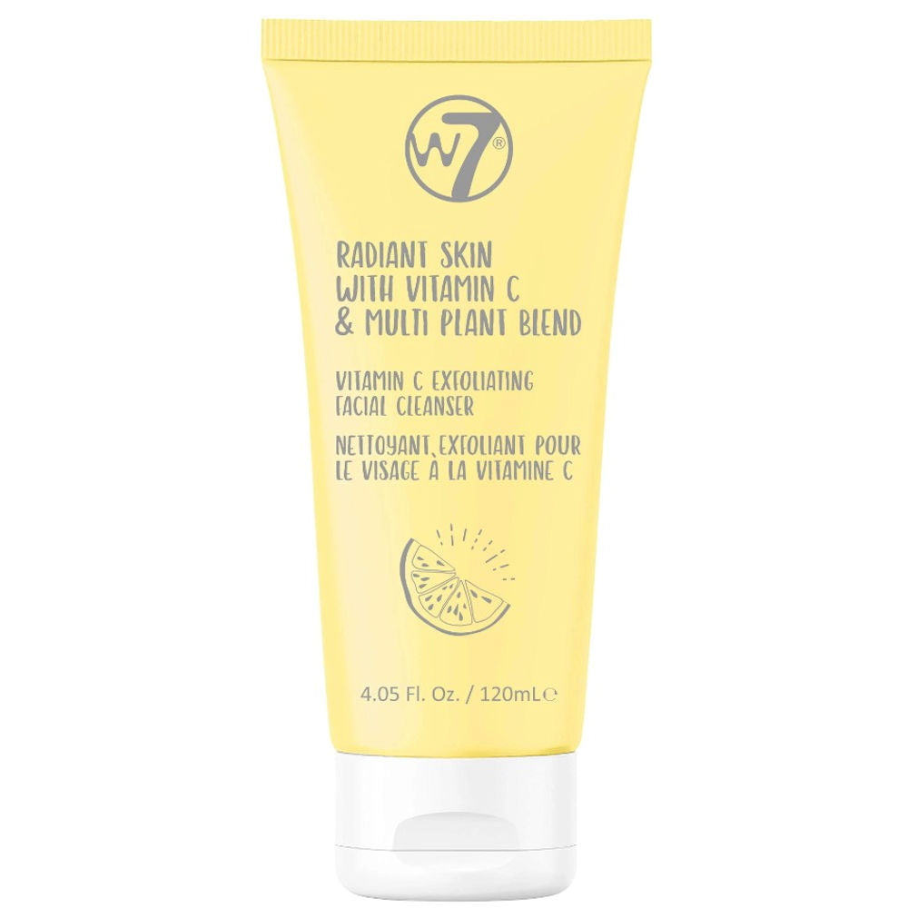 W7 Cosmetics Radiant Skin Exfoliating Facial Cleanser - Hydrating Nourishing Anti Aging Smooth Skin Treatment