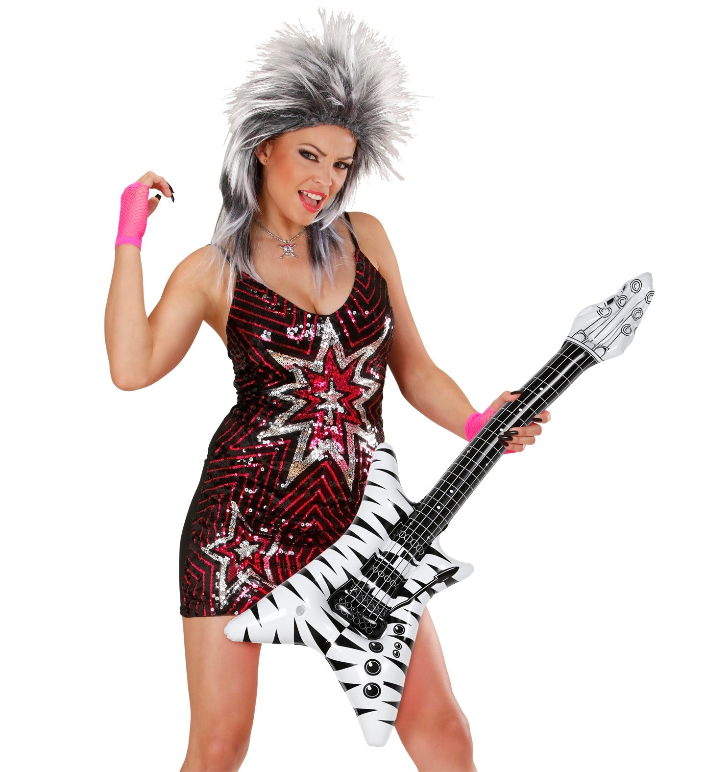 Inflatable Zebra Rockstar Guitar - 95cm